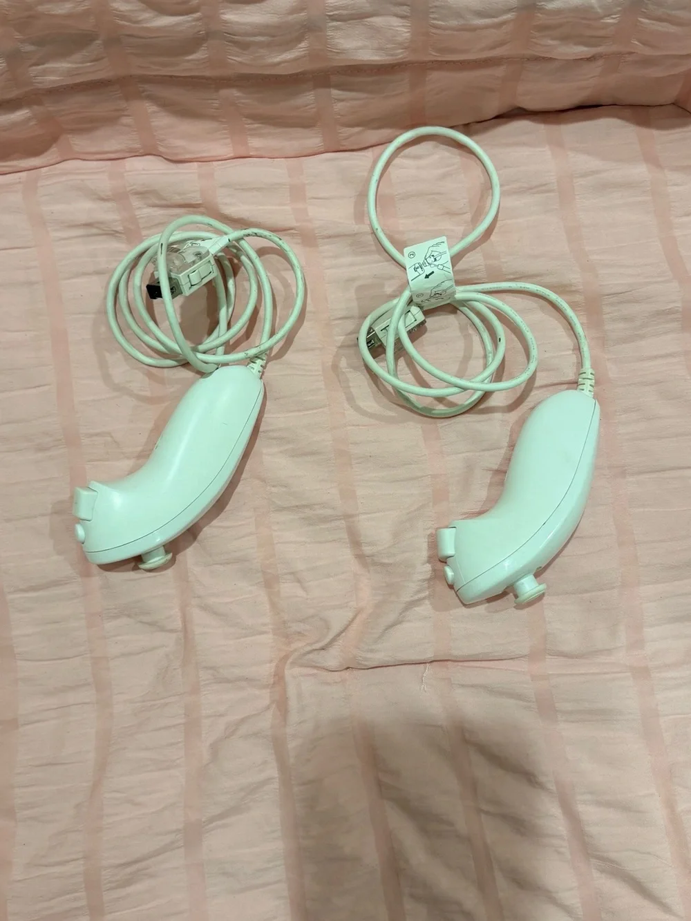 White Wired Controller Pair - White Analog Joysticks